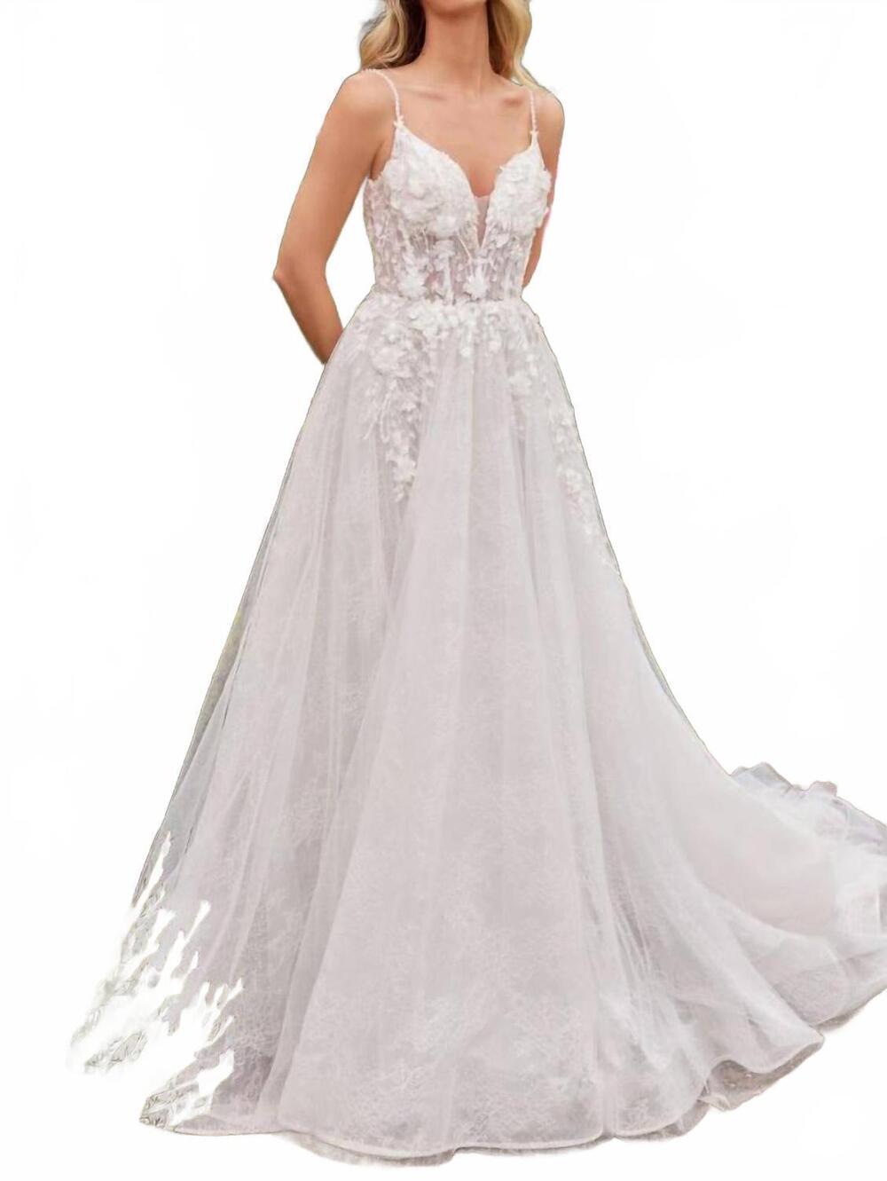 NEW CINDERELLA DIVINE perla floral applique lace wedding dress in off white